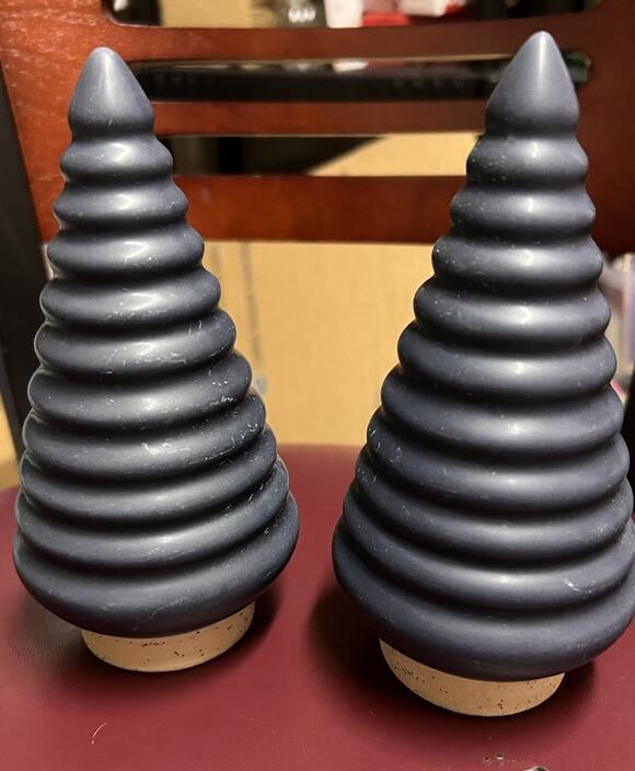 Target Other - Target Bullseye Ceramic Trees Christmas Decor set of 2 6” Navy